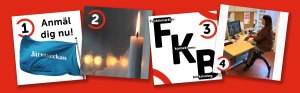 Kollage med de första kalenderluckorna