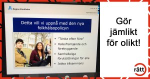 Gör jämlikt för olikt! En bild från ett digitalt möte.