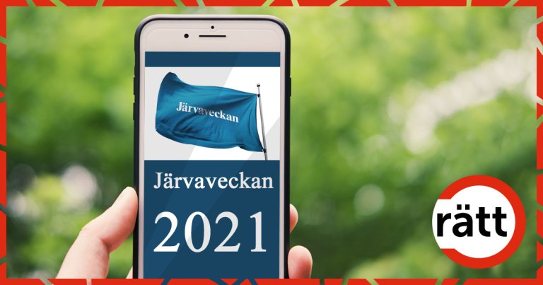 TElefon som visar Järvaveckans flagga