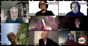 Digitalt möte. Flera personer vinkar.