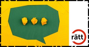 En pratbubbla med en ellips.