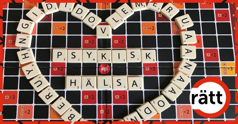 Psykisk hälsa skrivet med alfapetbokstäver