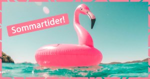 Uppblåsbar flamingo i vatten