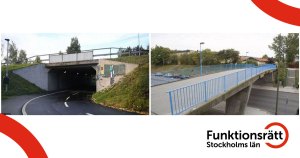 En tunnel under en väg, och en bro över en annan väg.