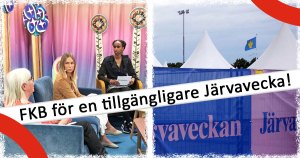 Flera tält på en tidigare, fysisk Järvavecka. Från årets digitala sändning en gruppbild med bland annat vår ordförande Anika Hässler.