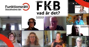 En skärm full av personer i videomöte som ser glada ut
