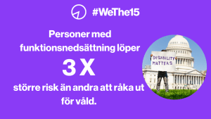 En person håller upp en skylt med texten "funktionsnedsättning spelar roll".