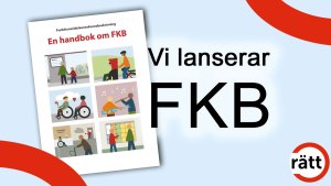Handboken om FKB, intill texten "vi lanserar FKB".