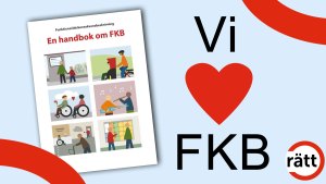 Handboken om FKB, intill texten "vi hjärta FKB".