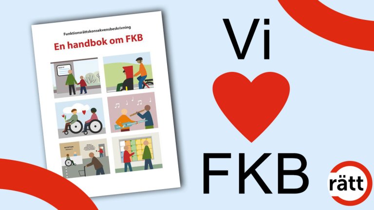 Handboken om FKB, intill texten "vi hjärta FKB".