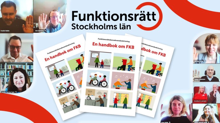 FKB-handboken omringad av de politiker som deltog vid lanseringen, samt våra repressentanter