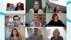 Flera personer i ett digitalt möte.