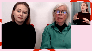 Josefine och Annika under vår hearing om Tidöavtalet.