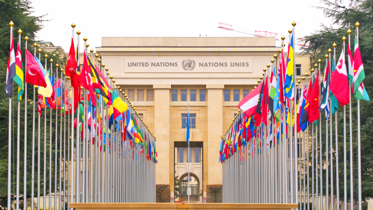 Förenta Nationernas Europahögkvarter i Genève. FN har bland annat inrättat den Internationella funktionsrättsdagen.