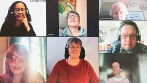 Flera personer på en skärm, i ett digitalt möte.