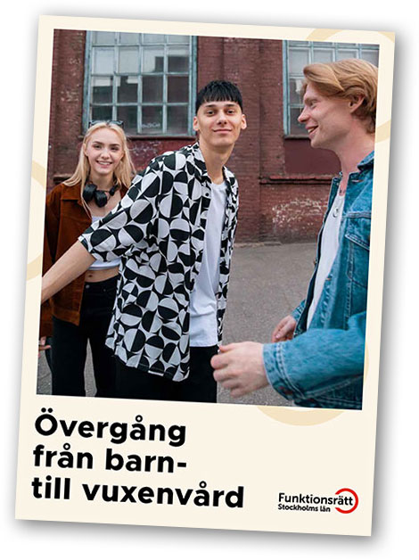 Framsidan av vår rapport Övergång från barn- till vuxenvård.